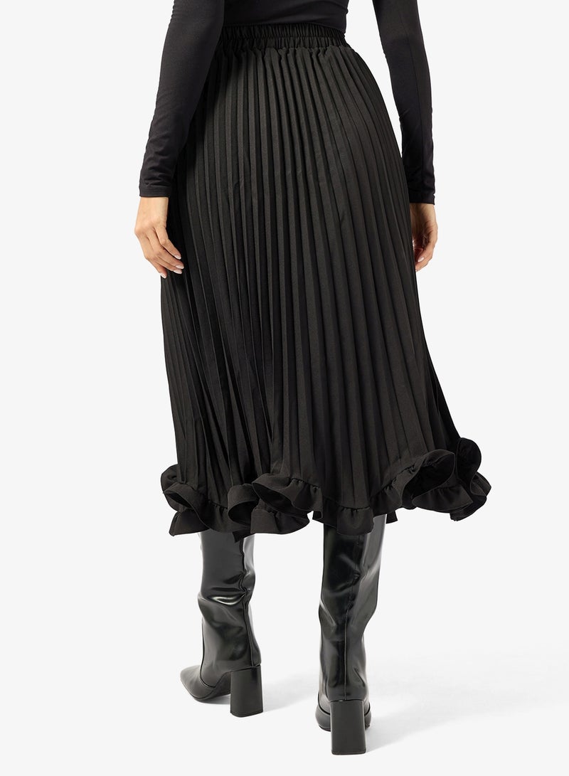 ELLA Pleated Skirt Wirh Ruffle Hem - Image 3